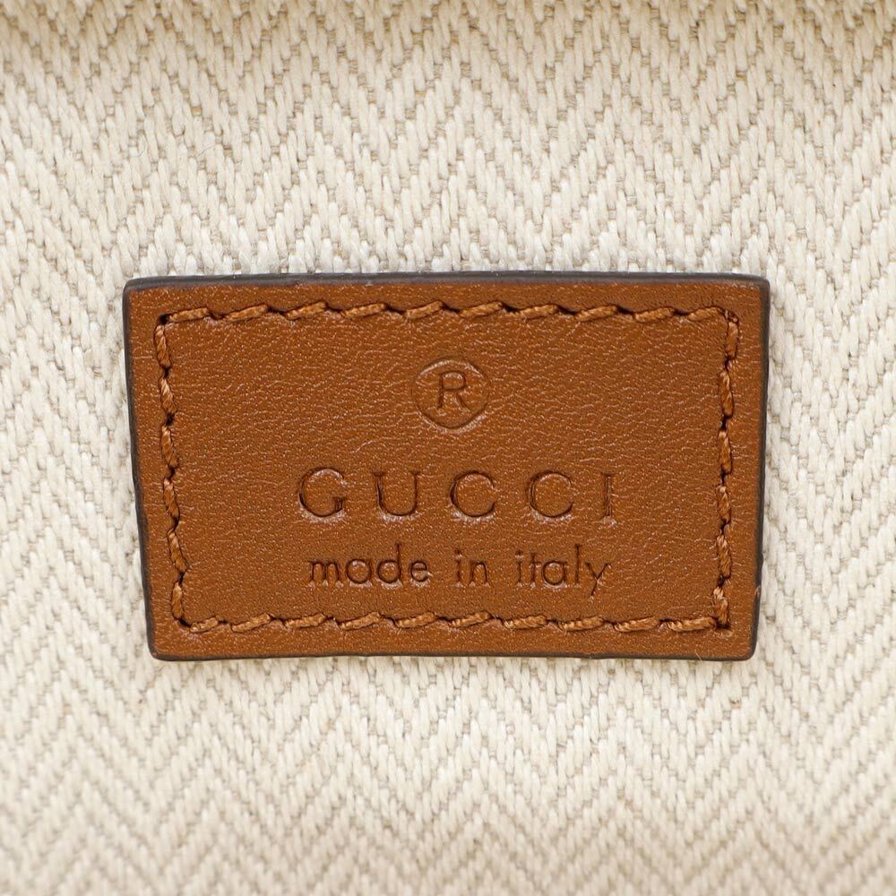 Gucci GG Emblem Briefcase Shoulder Handbag Supreme Canvas Leather Beige Brown - Picture 9 of 10